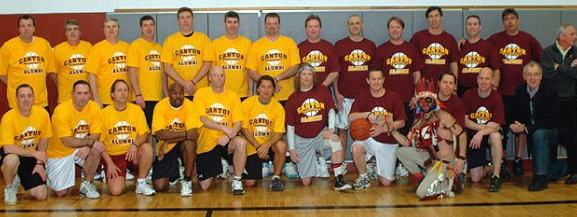 The 23 players who participated in the 2010 Canton High basketball alumni game.