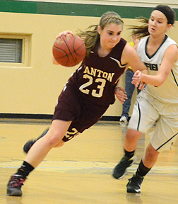Canton's Maggie Treacy (23) drives to the basket.