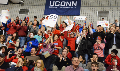 Dozens of fans from Canton made the trip to Storrs to cheer on Sarah Benedetti Saturday night in the NCAA tournament.