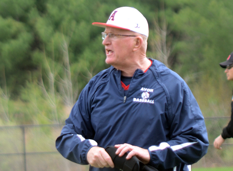 Former Avon High coach Marty deLivron had his number (19) retired this year at Buckingham Field.